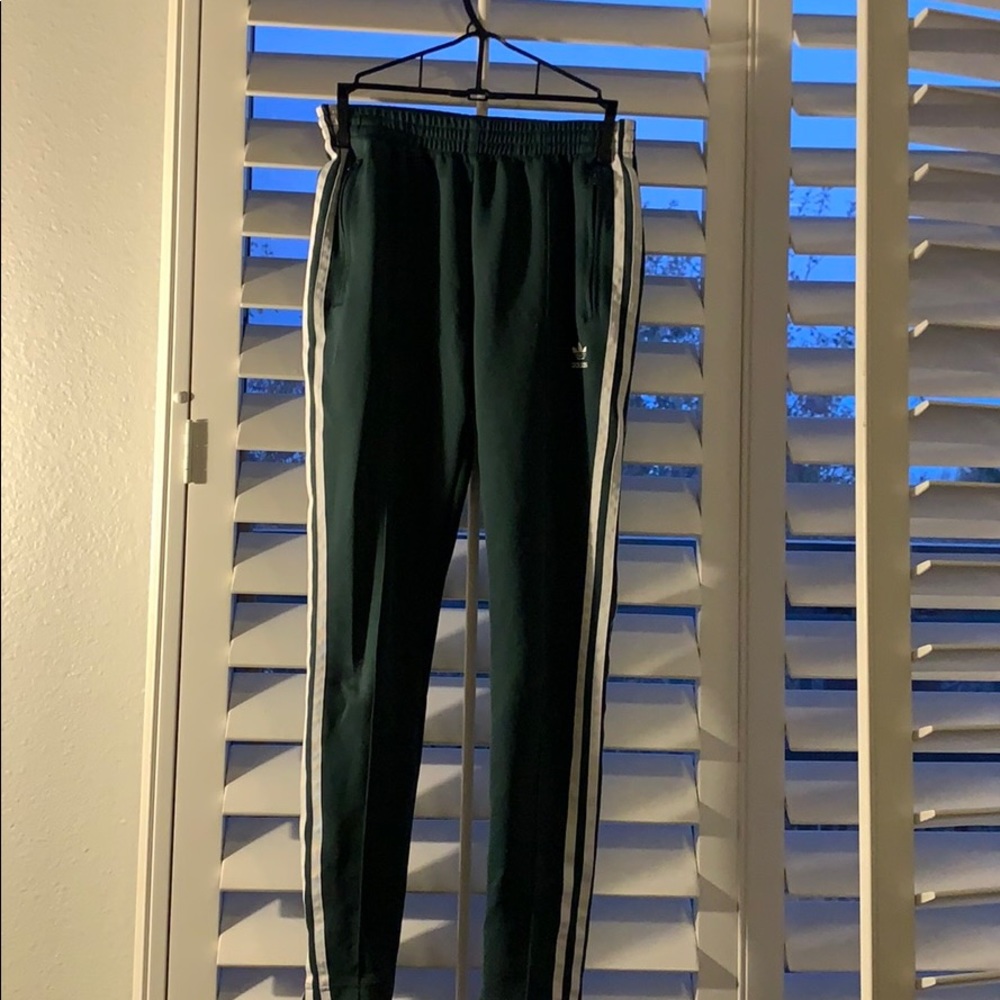 Adidas dark green track pants